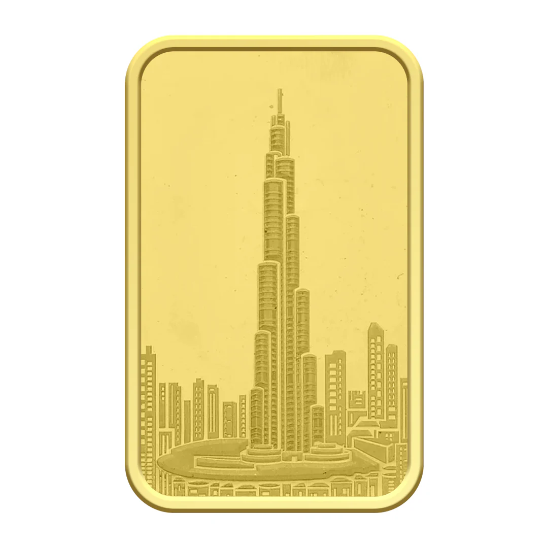 50g Burj Khalifa Pure 999.9 Fine Gold Bar 24KT - FKJGBR24K2346
