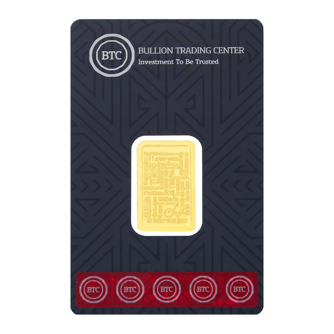 BTC 10 Grams I Love you Gold Bar 24KT - FKJGBR24K6615