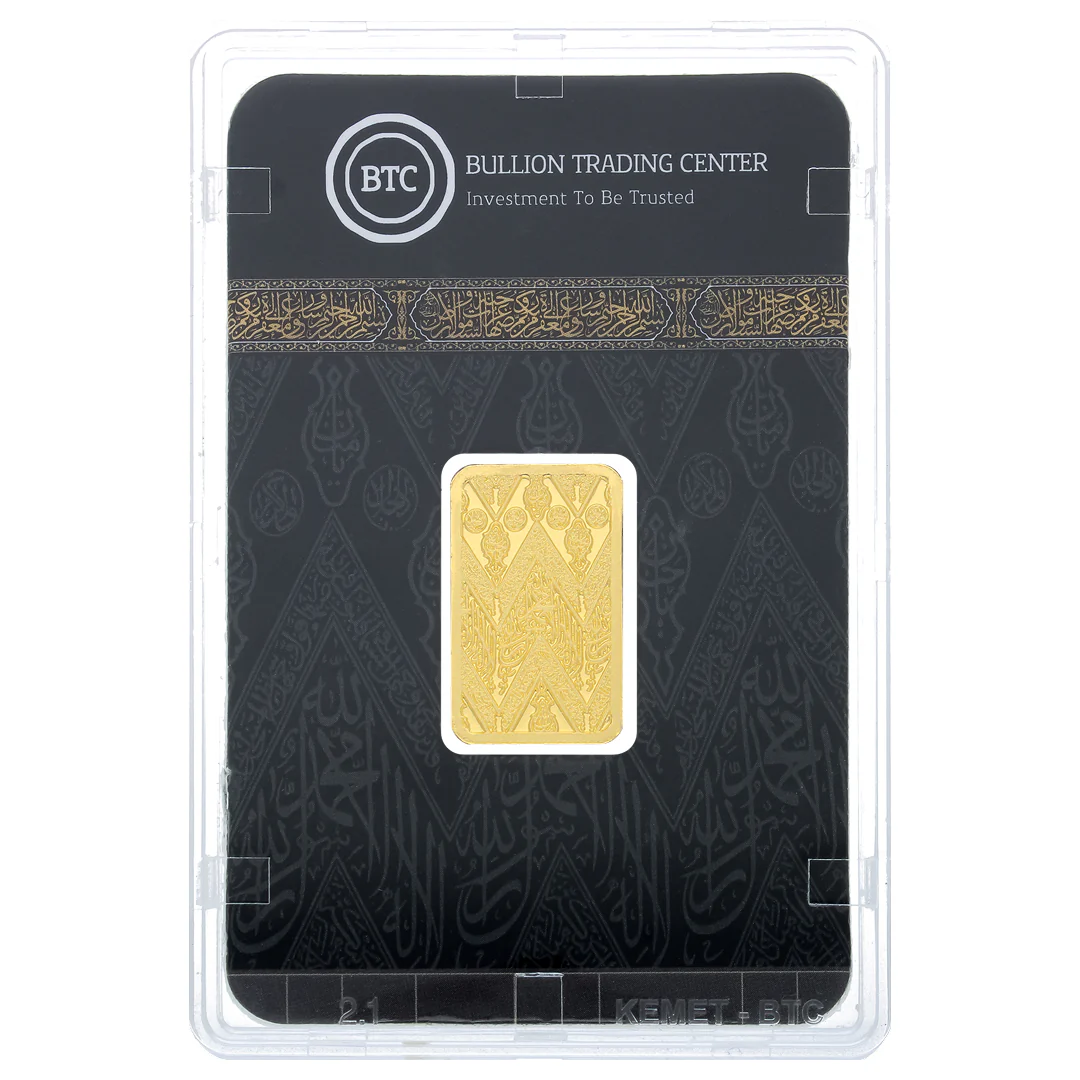 BTC 5 Grams Kiswa Box Gold Bar 24KT - FKJGBR24K6923