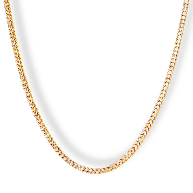 Dual Tone Gold Chain in 22KT - FKJCN22K2156