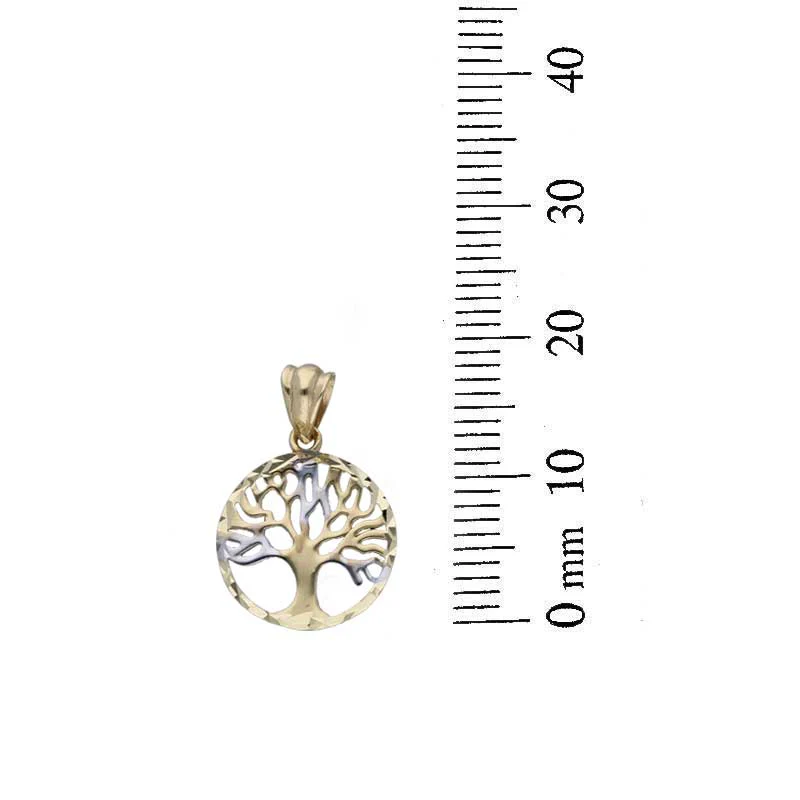 Dual Tone Gold Necklace (Chain with Tree Pendant) 18KT - FKJNKL18KU1103 - Image 4