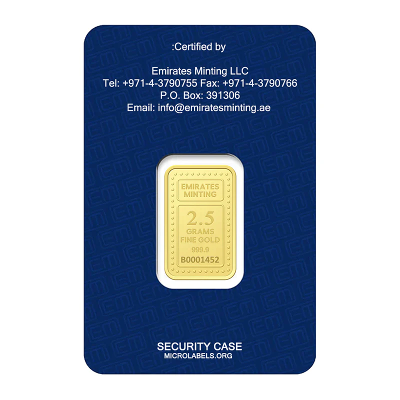 Emirates Minting 2.5 Grams Burj Khalifa Gold Bar 999.9 Purity - FKJGBR24K2297 - Image 2