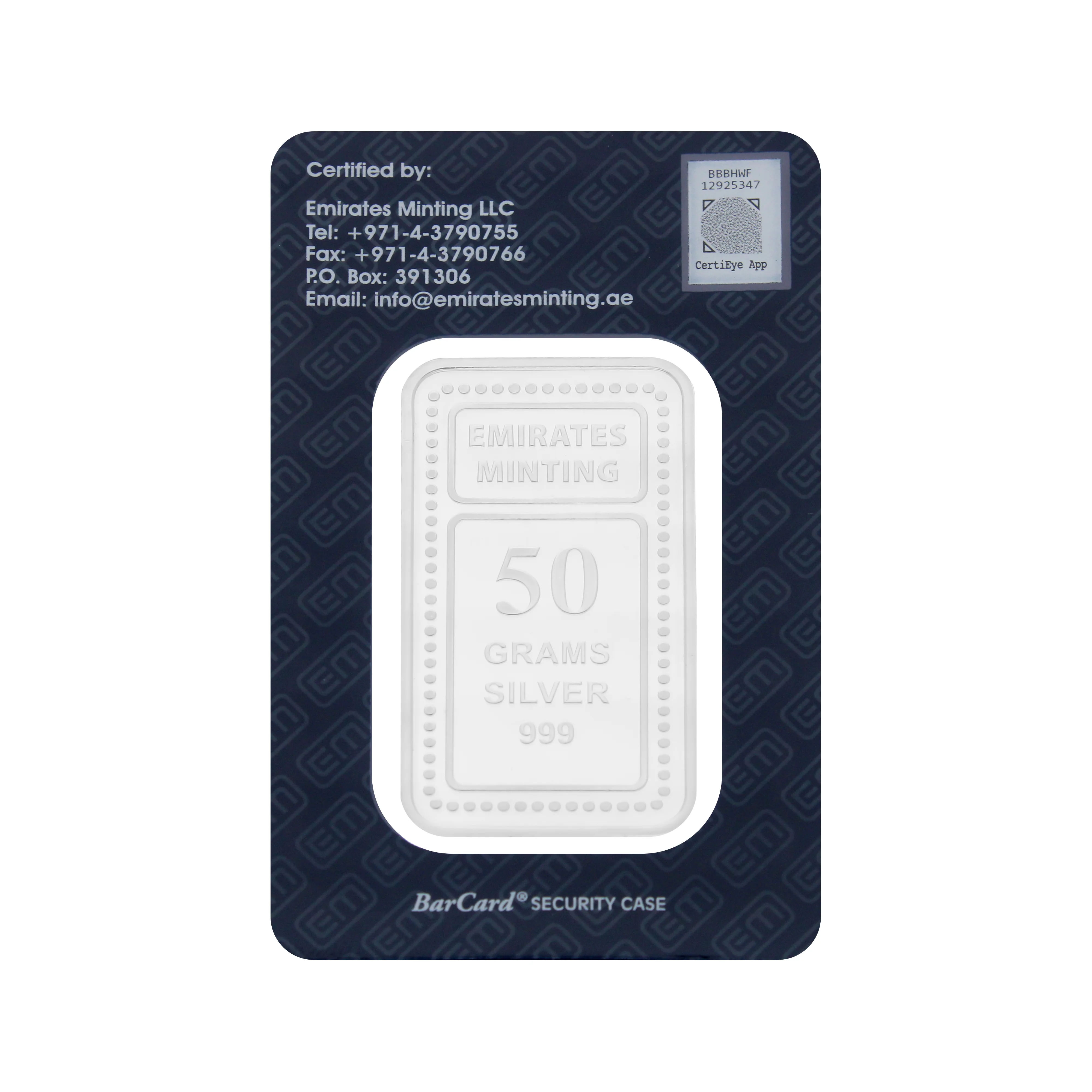Emirates Minting 50 Grams Flower Silver Bar 999.0 Purity - FKJGBRSL6839 - Image 2