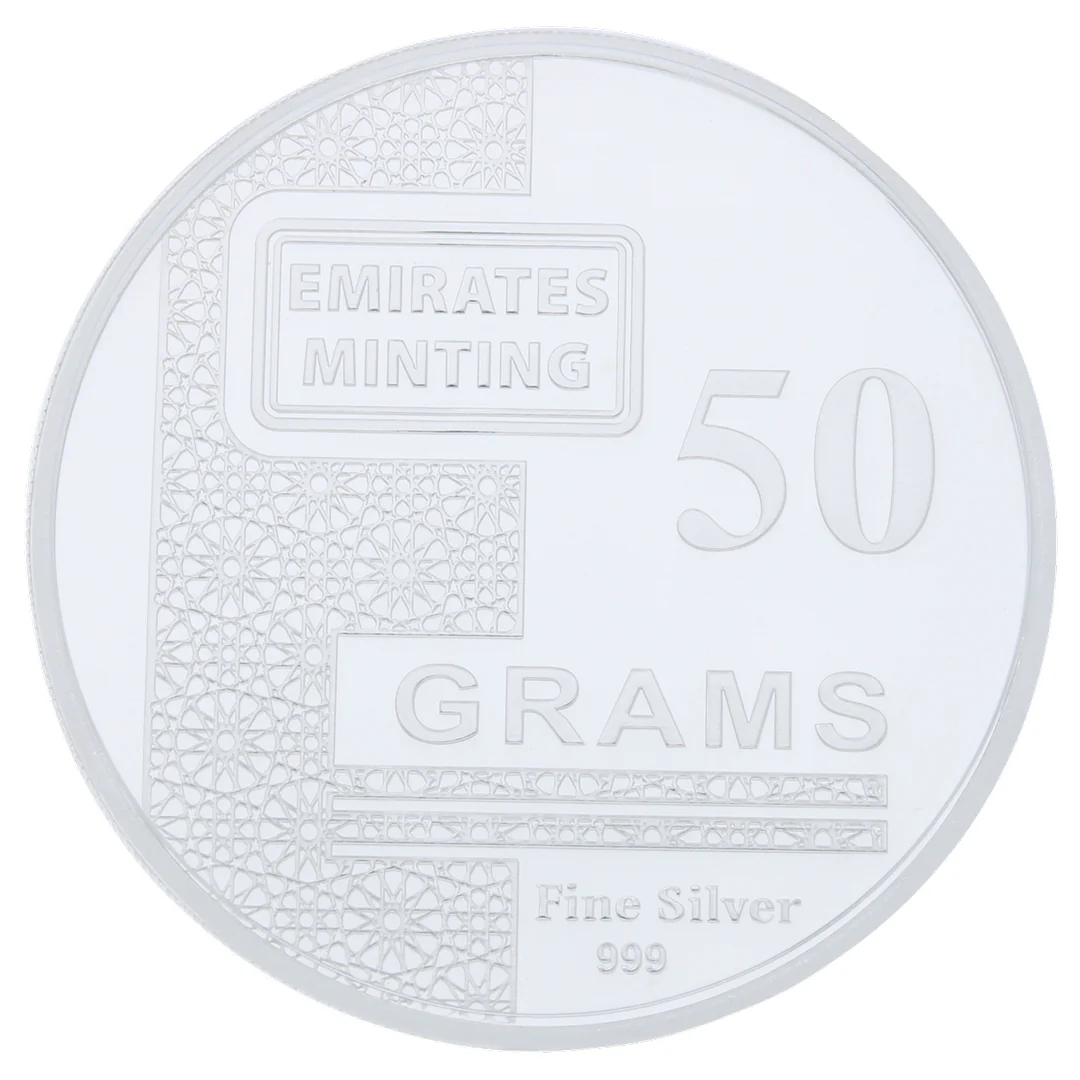 Emirates Minting 50 Grams Flower Silver Coin 999 Purity- FKJCONSL2256