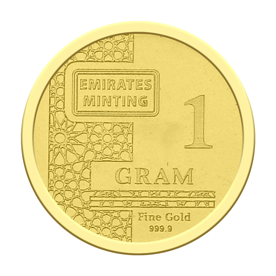 Emirates Minting Reindeer Design 1 Gram Gold Coin 999.9 Purity - FKJCON24K2304