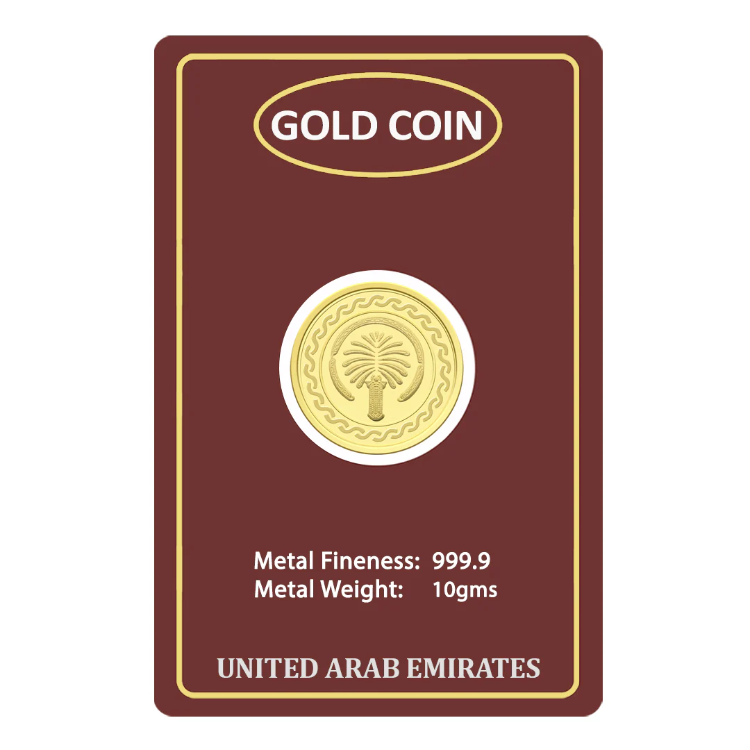 Gold 10 Gram Dubai Palm Coin 24KT 999.9 Purity - FKJCON24KU6107 - Image 2