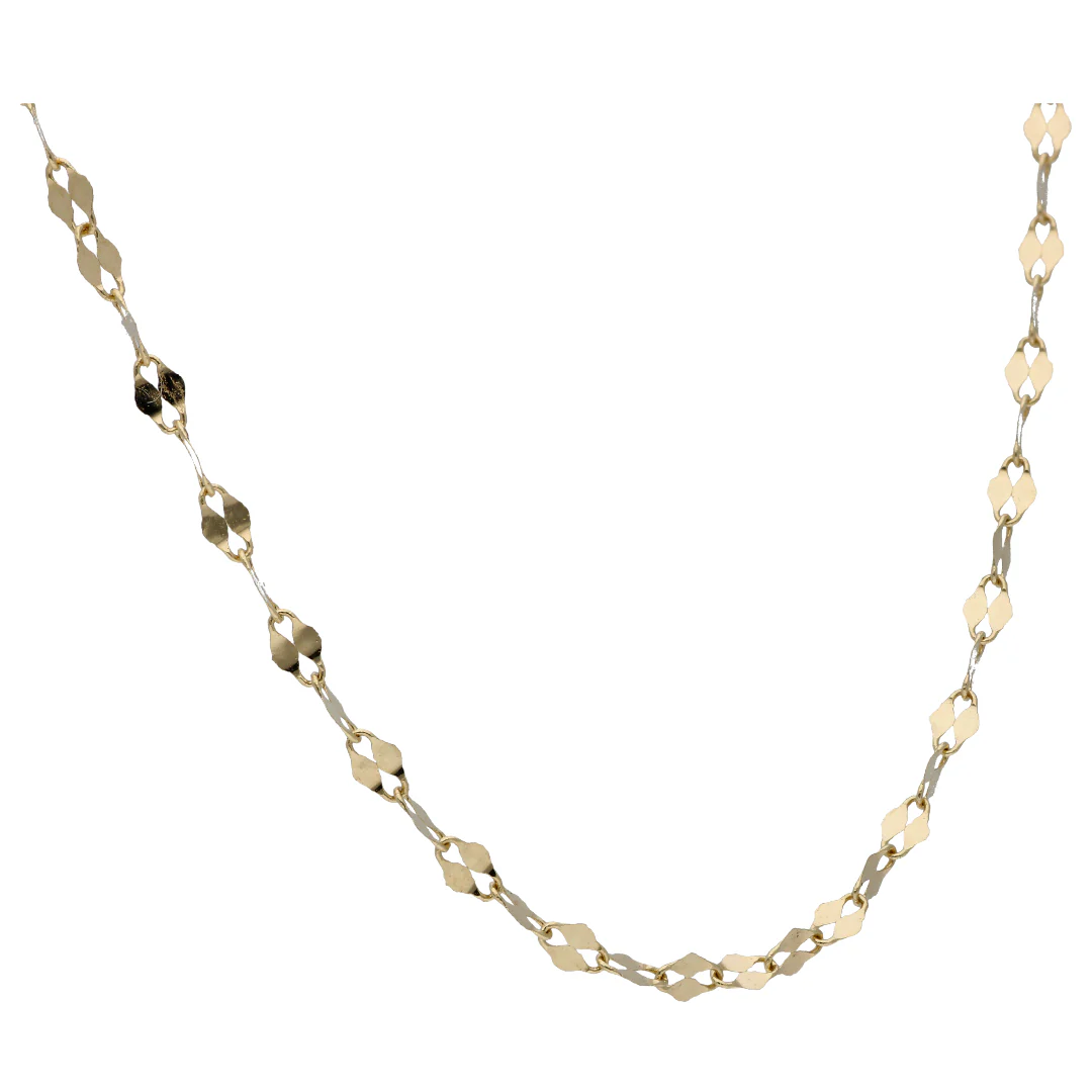 Gold 18 Inches Inter Link Chain 18KT - FKJCN18KU6548 - Image 2
