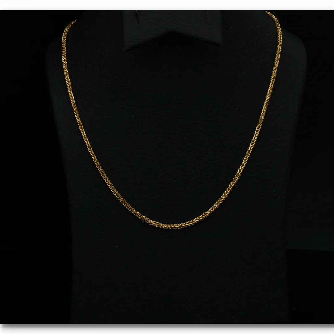 Gold 18 Inches Wheat Chain 18KT - FKJCN18KU6404