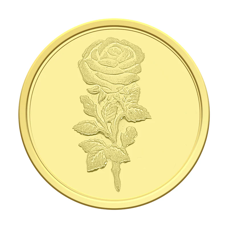 Gold 22KT Flower Design 8 Grams Coin - FKJCON22K2301 - Image 5