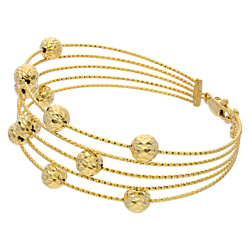 Gold Balls Bangle in 18KT - FKJBNG18KU2004 - Image 2