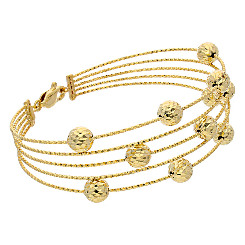 Gold Balls Bangle in 18KT - FKJBNG18KU2004 - Image 3