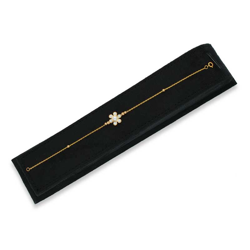 Gold Beads and Flowers Bracelet 21KT - FKJBRL21KU6024 - Image 4