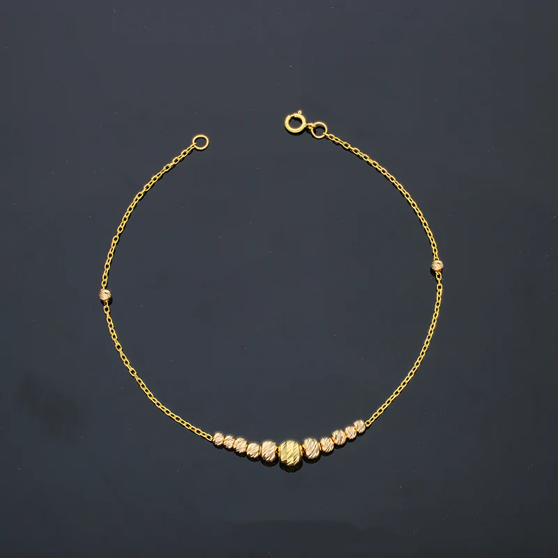 Gold Beads Bracelet 21KT - FKJBRL21KU6032 - Image 3