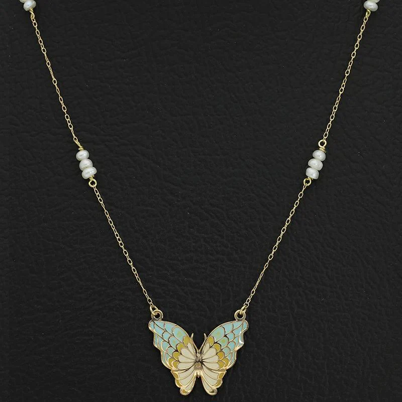 Gold Butterfly Necklace 18KT - FKJNKL18K2546 - Image 3