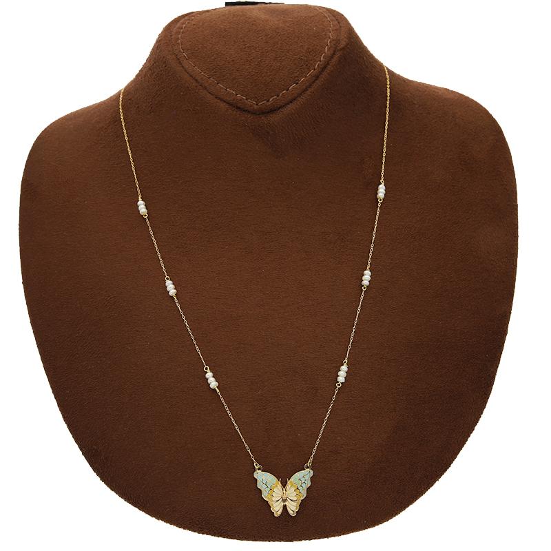 Gold Butterfly Necklace 18KT - FKJNKL18K2546 - Image 4