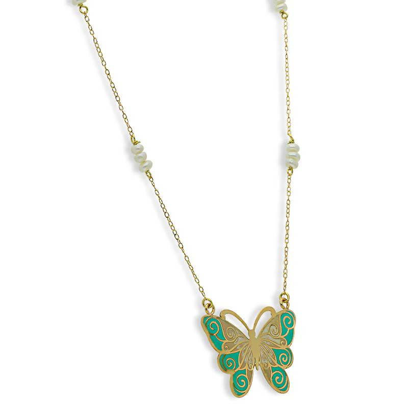 Gold Butterfly Necklace 18KT - FKJNKL18K2550 - Image 2