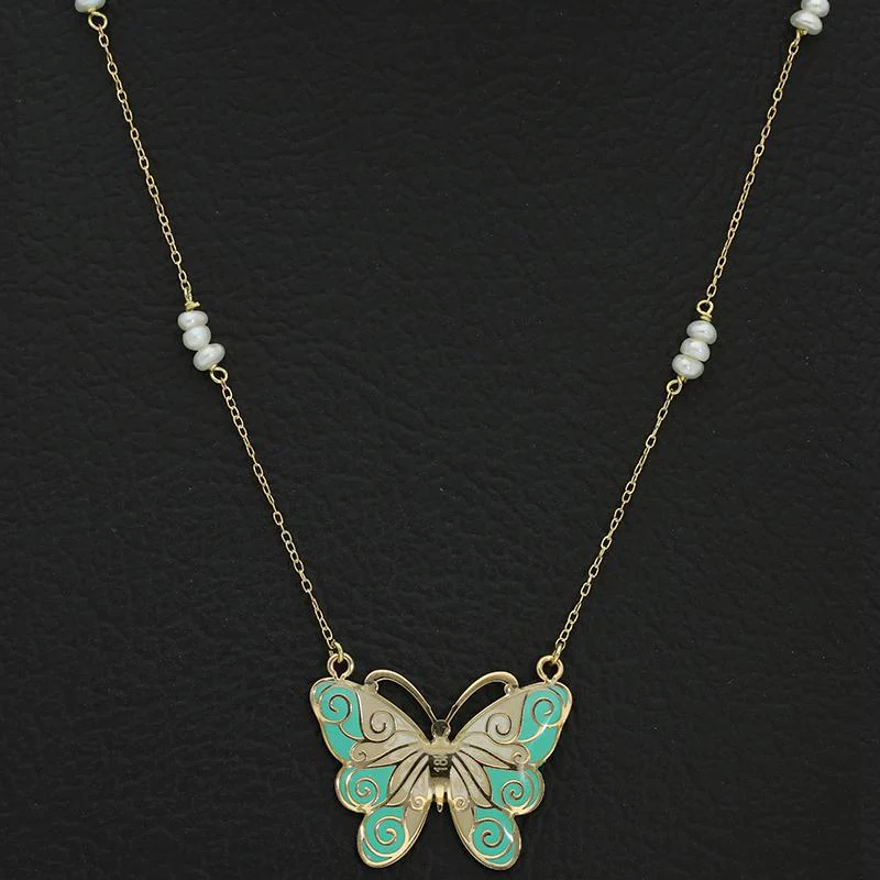 Gold Butterfly Necklace 18KT - FKJNKL18K2550 - Image 3