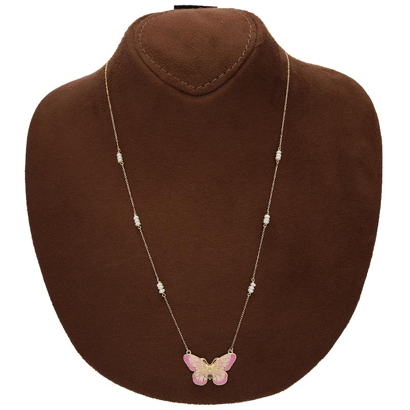 Gold Butterfly Necklace 18KT - FKJNKL18K2552 - Image 4