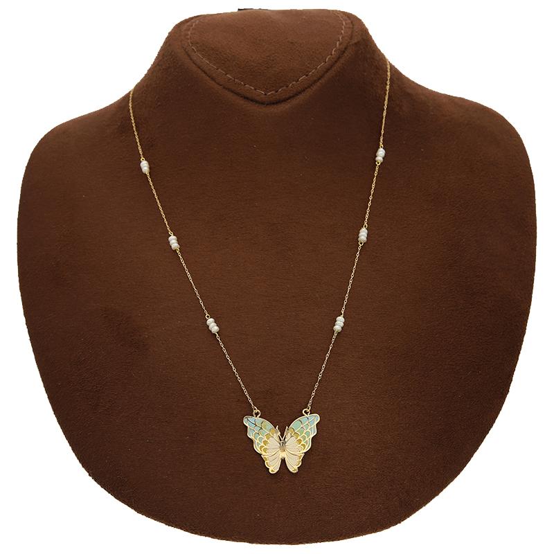 Gold Butterfly Necklace 18KT - FKJNKL18K2556 - Image 4