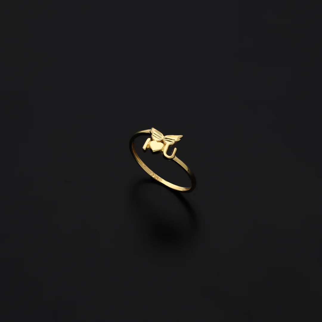 Gold Butterfly Shaped Ring 18KT - FKJRN18KU6139 - Image 2
