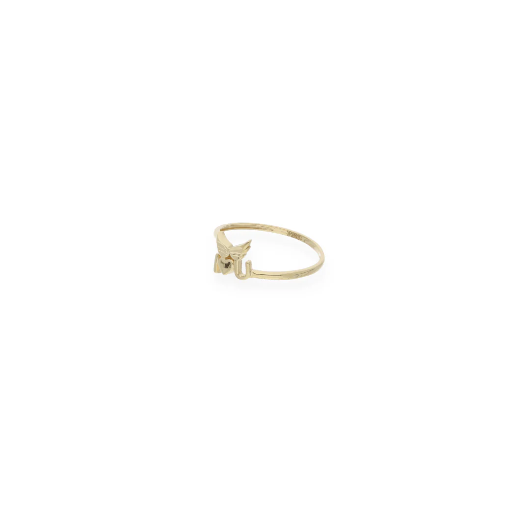 Gold Butterfly Shaped Ring 18KT - FKJRN18KU6139 - Image 3