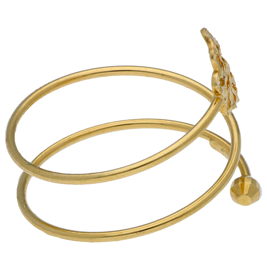 Gold Butterfly Spiral Shaped Ring 18KT - FKJRN18KU6540 - Image 2