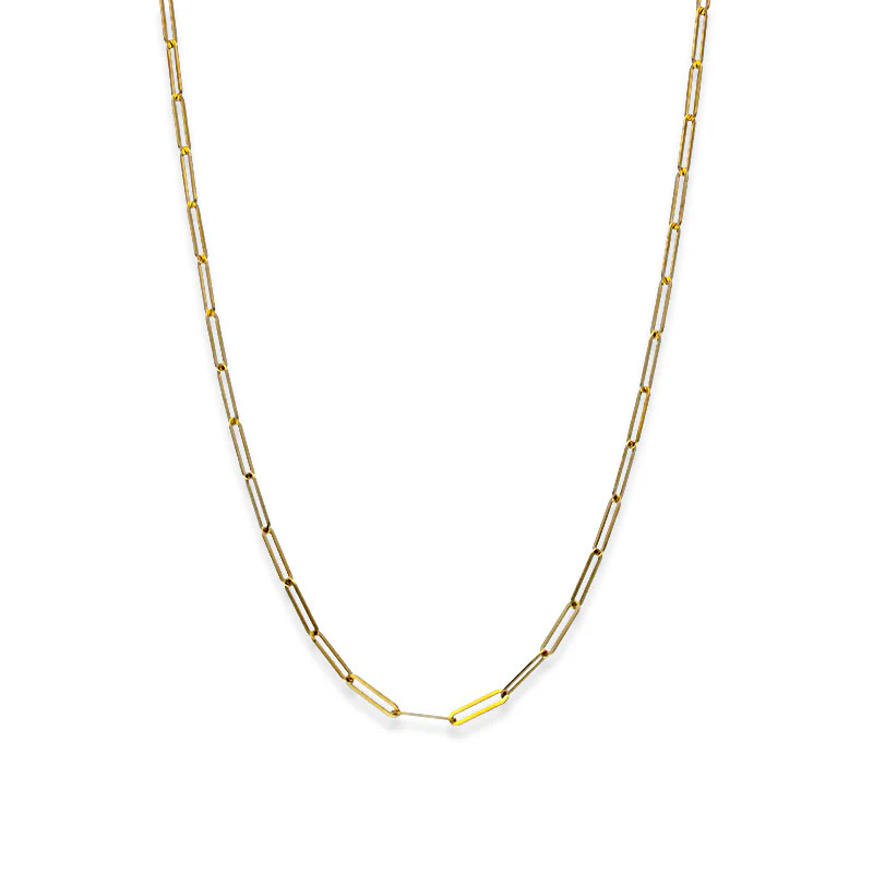Gold 18 Inches Cable Link Chain 18KT - FKJCN18KU3003