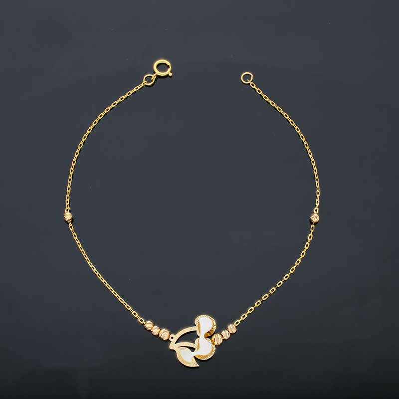 Gold Cherry Shaped Bracelet 21KT - FKJBRL21KU6029 - Image 3