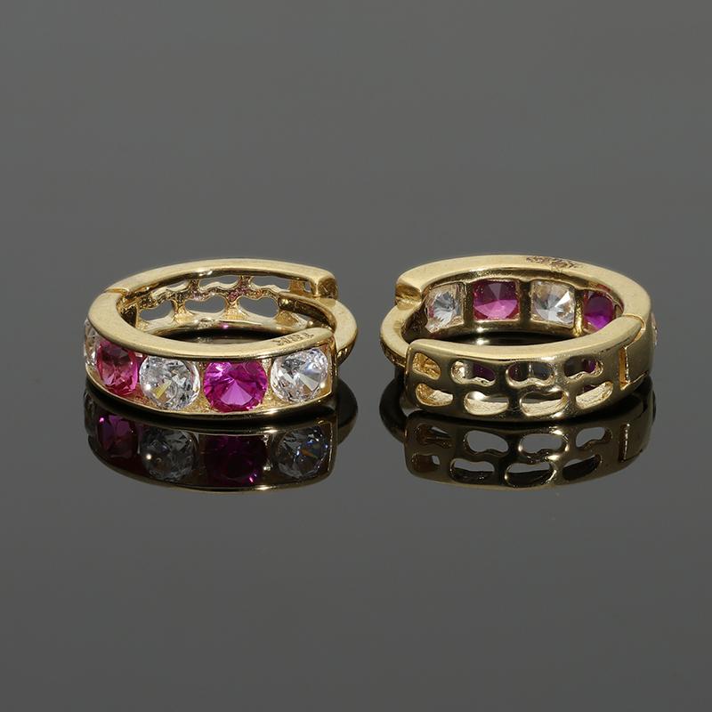 Gold Clip on Hoop Earrings 18KT - FKJERN18K2444 - Image 2