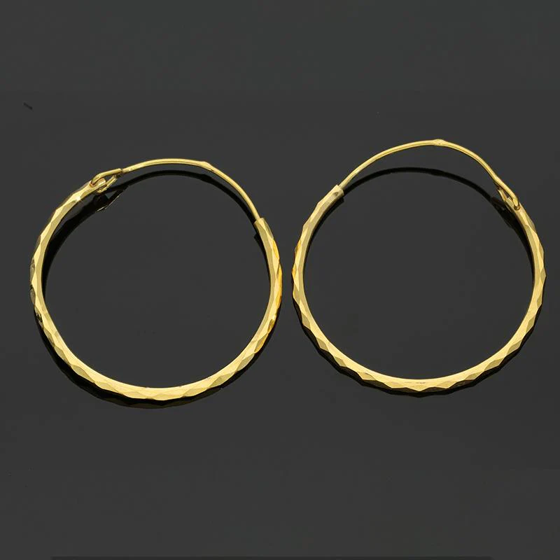 Gold Clip on Hoop Earrings 18KT - FKJERN18K2463 - Image 2