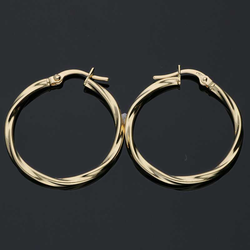 Gold Clip on Hoop Earrings 18KT - FKJERN18KU3091 - Image 2