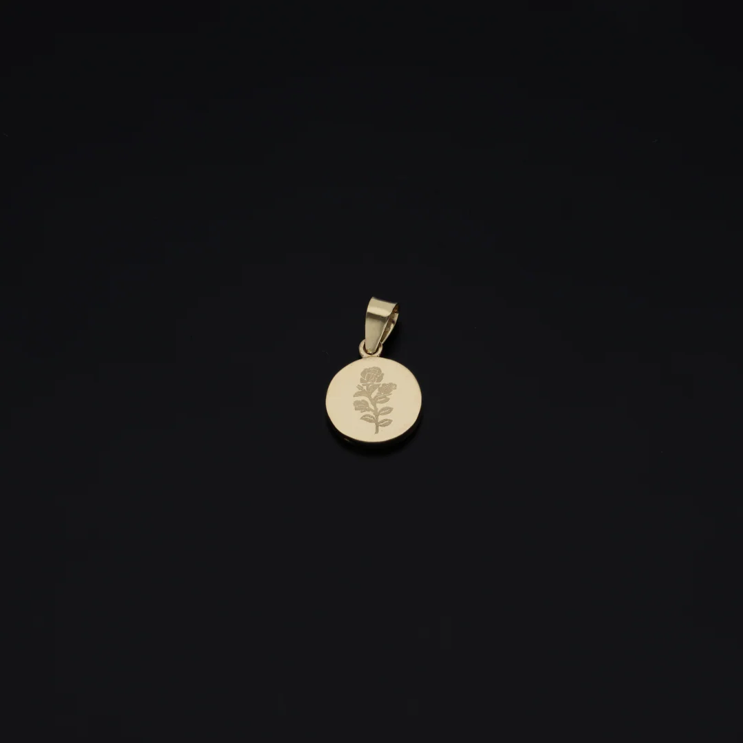 Gold Coin Shaped Pendant 18KT - FKJPND18KU6147 - Image 2