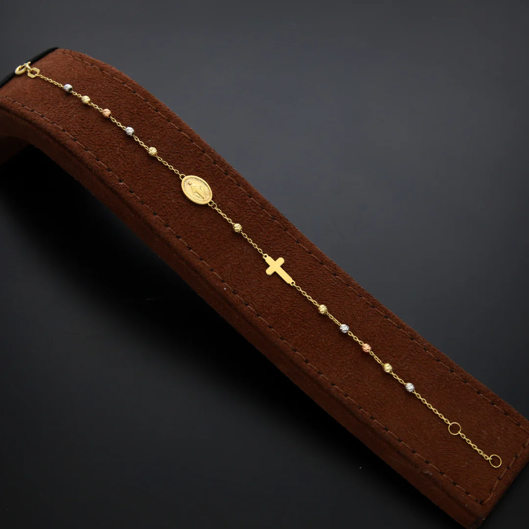 Gold Cross Bracelet 18KT - FKJBRL18KU6432 - Image 2