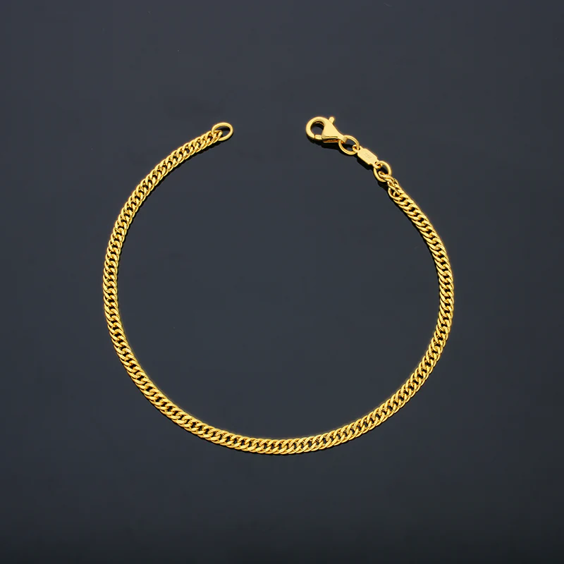 Gold Curb Bracelet 21KT - FKJBRL21KU6057 - Image 3