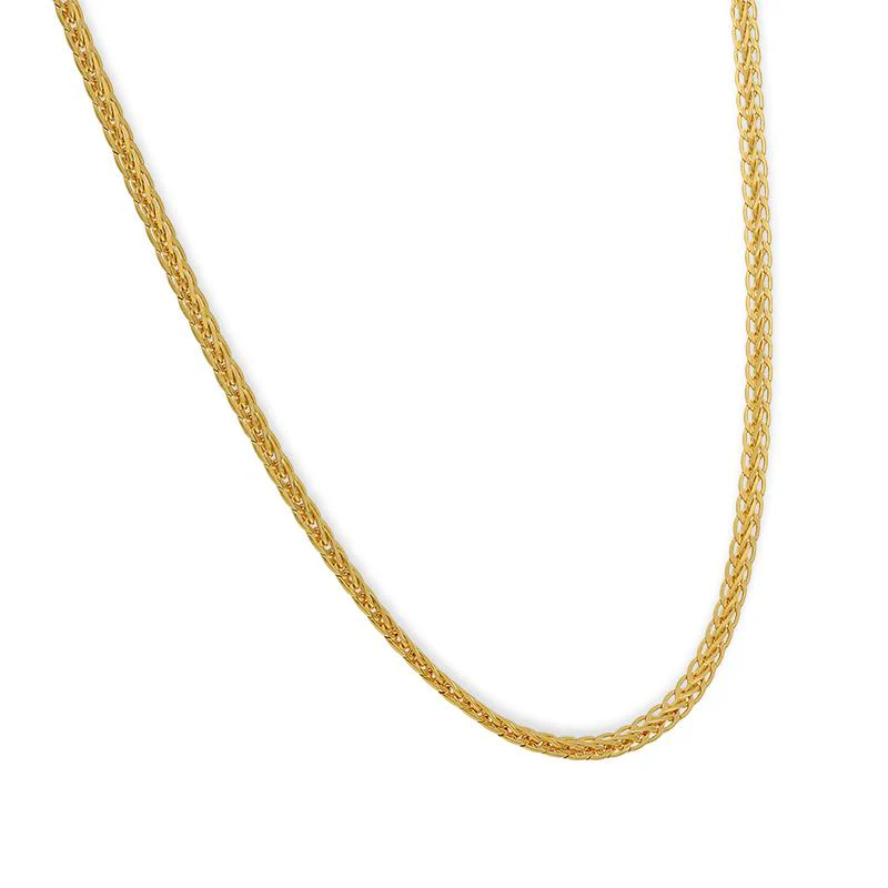 Gold 18 Inches Flat Chain 22KT - FKJCN22K2180 - Image 2