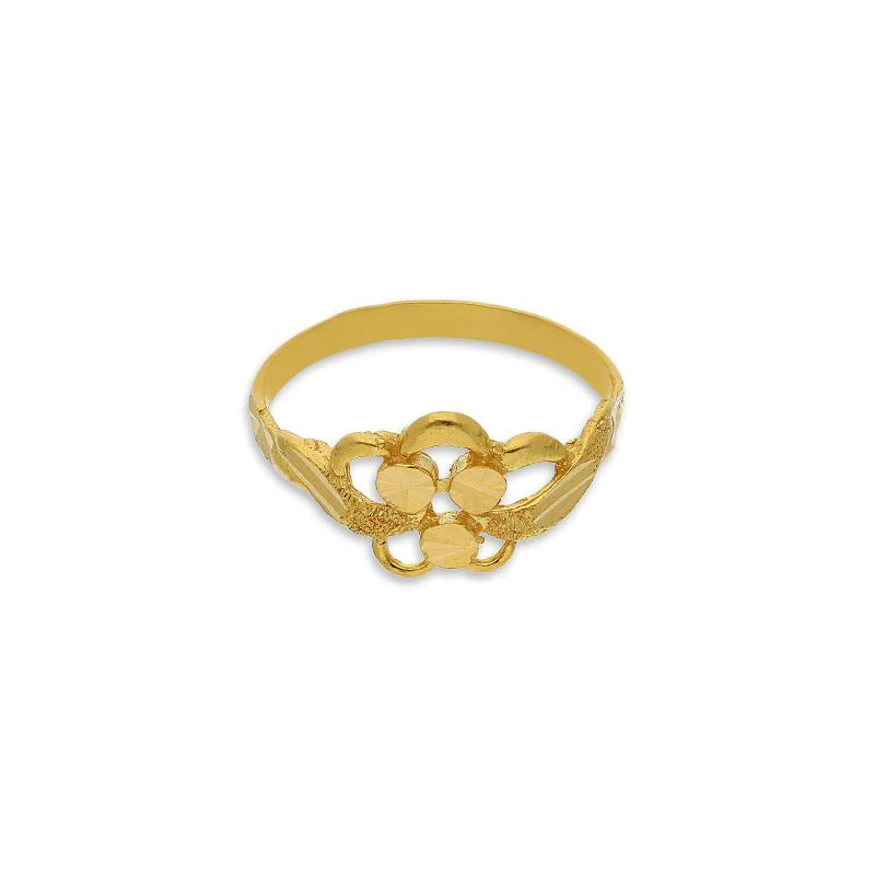 Gold Flower Ring 22KT - FKJRN22K2730 - Image 3