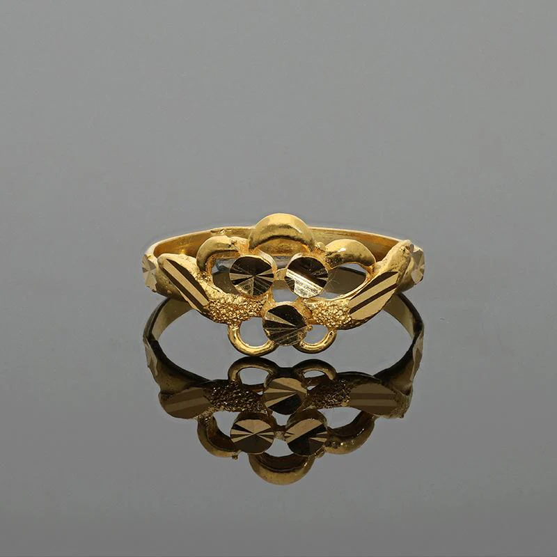 Gold Flower Ring 22KT - FKJRN22K2730 - Image 5