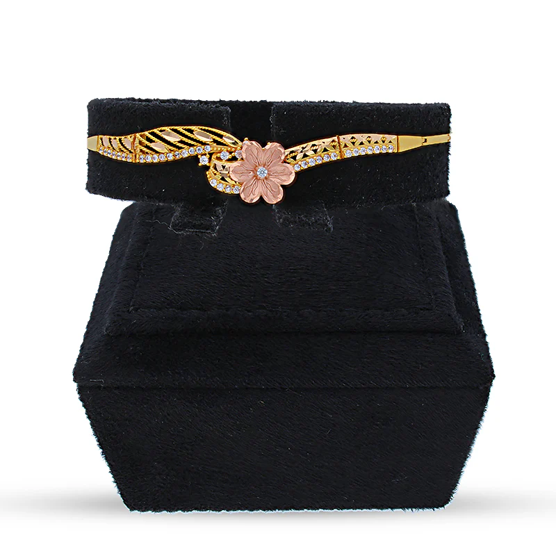 Gold Flower Shaped Bracelet 21KT - FKJBRL21KU6049 - Image 3