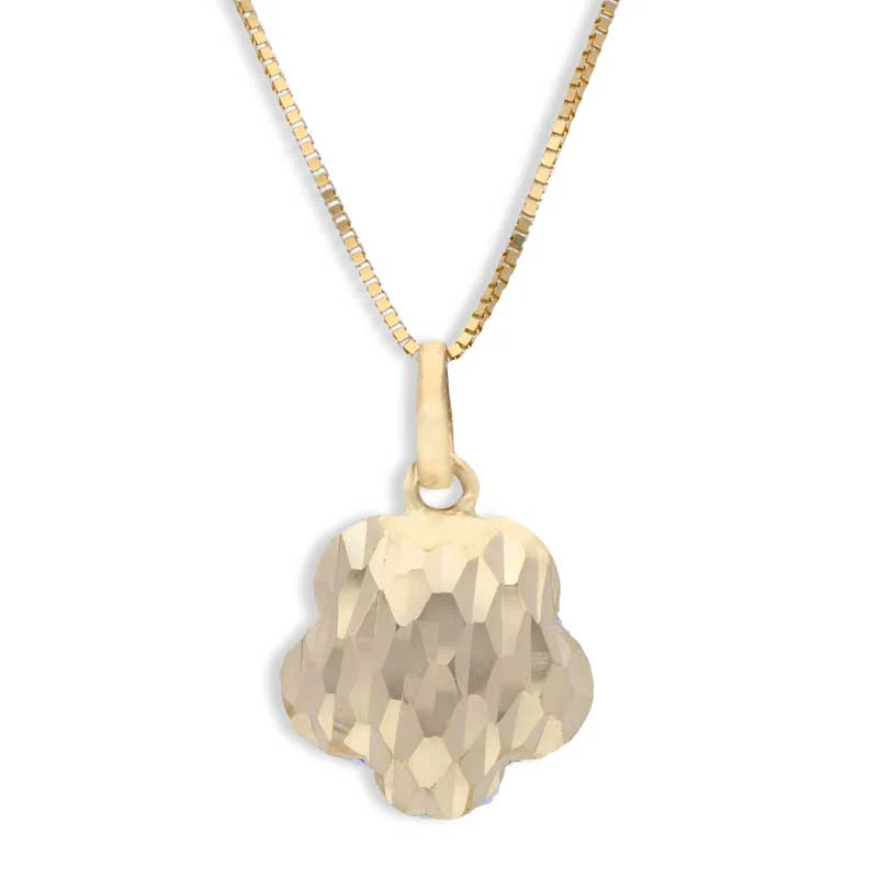 Gold Flower Shaped Pendant Set (Necklace and Earrings) 18KT - FKJNKLST18KU2011 - Image 2