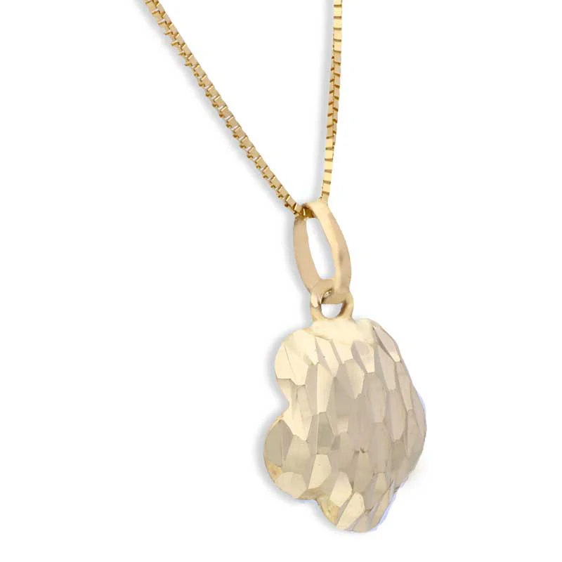 Gold Flower Shaped Pendant Set (Necklace and Earrings) 18KT - FKJNKLST18KU2011 - Image 3