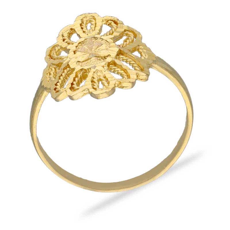 Gold Flower Shaped Ring 22KT - FKJRN22KU2051 - Image 2