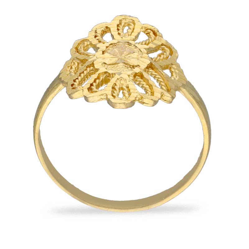 Gold Flower Shaped Ring 22KT - FKJRN22KU2051 - Image 3