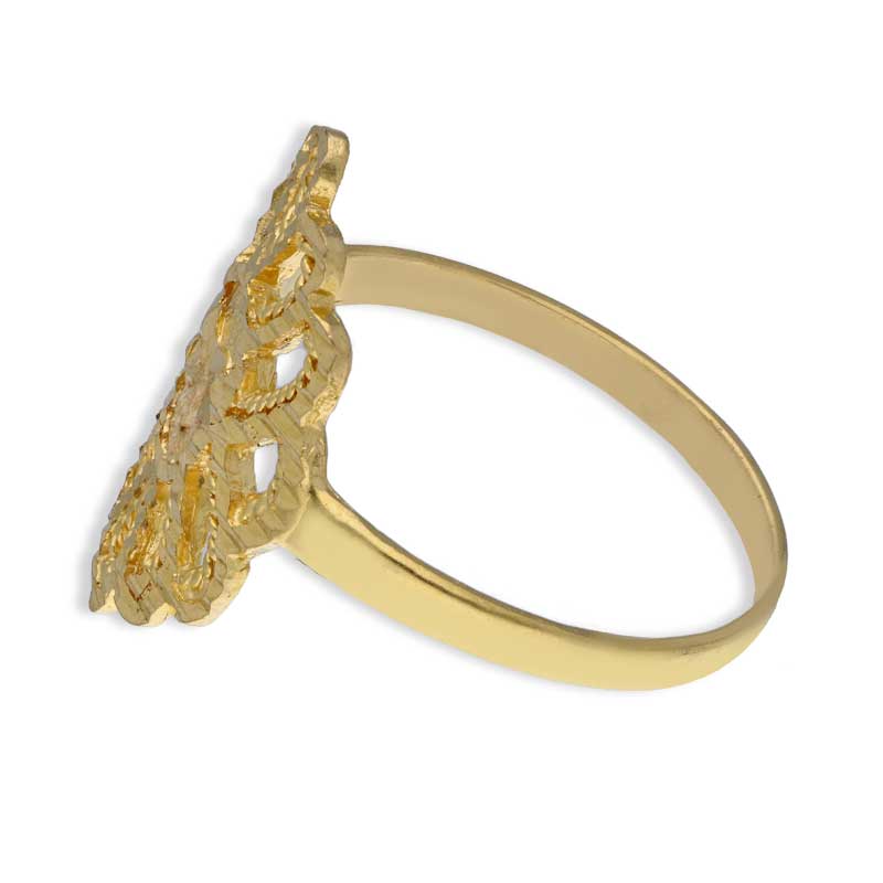 Gold Flower Shaped Ring 22KT - FKJRN22KU2051 - Image 5
