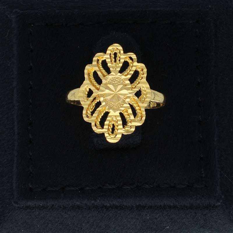 Gold Flower Shaped Ring 22KT - FKJRN22KU2051 - Image 7