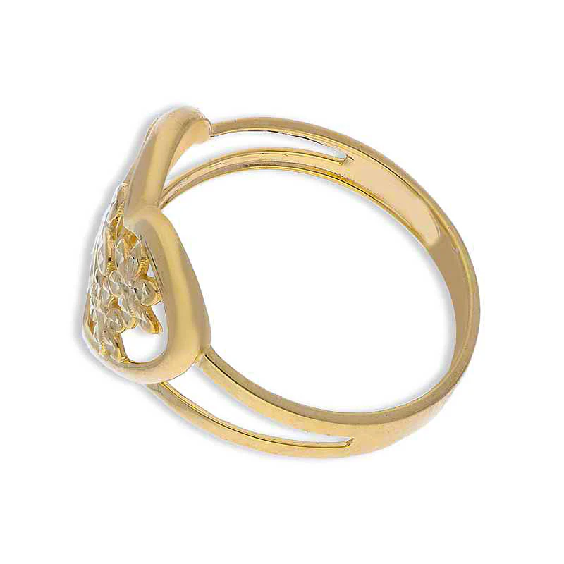 Gold Flowers In Heart Ring 18KT - FKJRN18KU2080 - Image 6