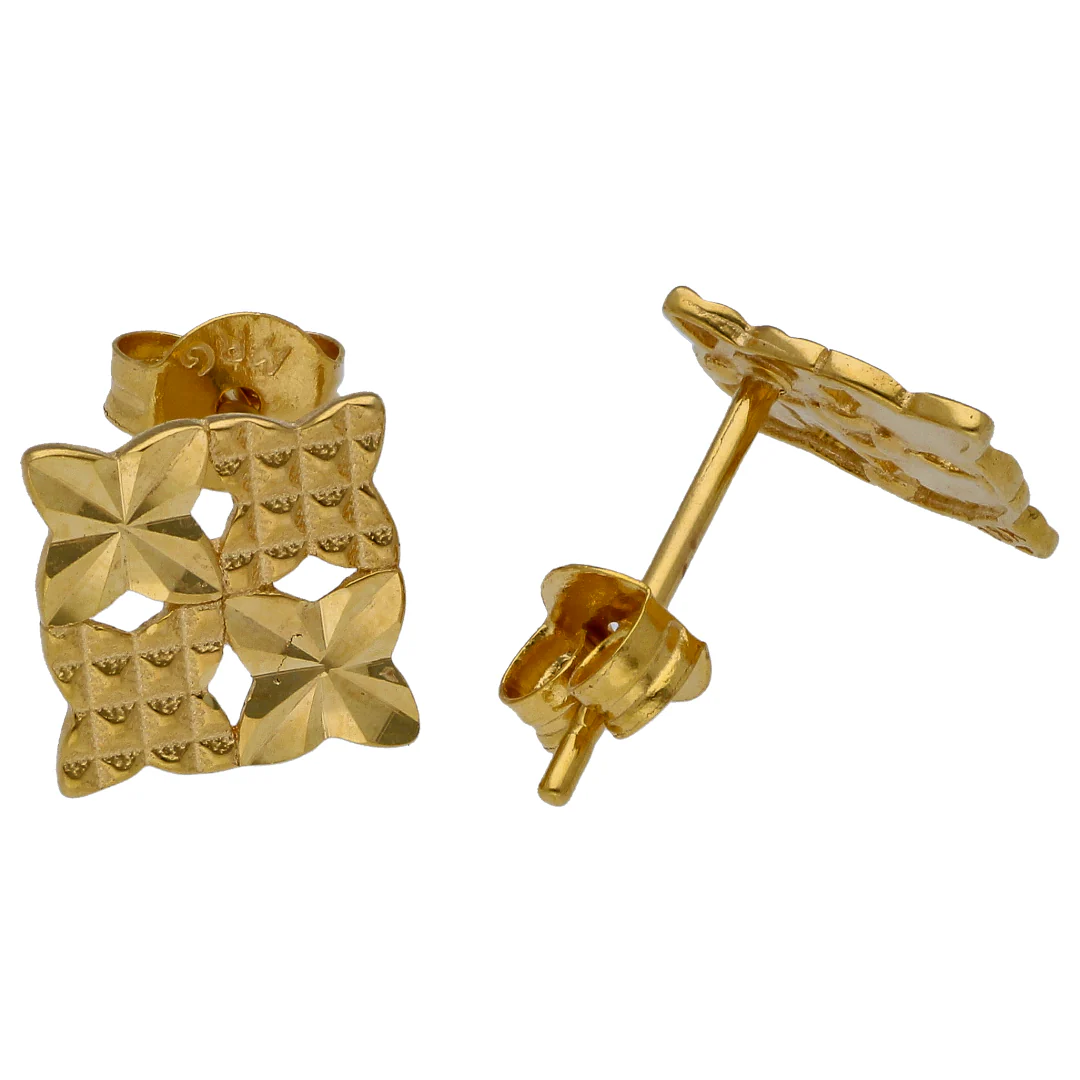 Gold Four Stars Shaped Pendant Set 18KT - FKJNKLST18KU6471 - Image 3