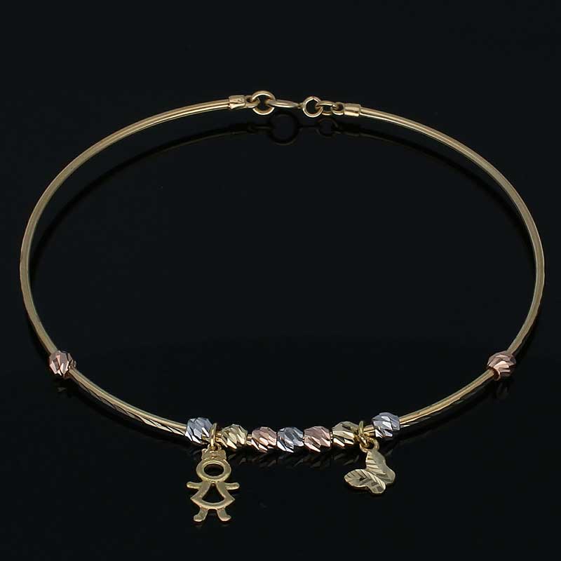 Gold Hanging Bangle in 18KT - FKJBNG18KU2014 - Image 2