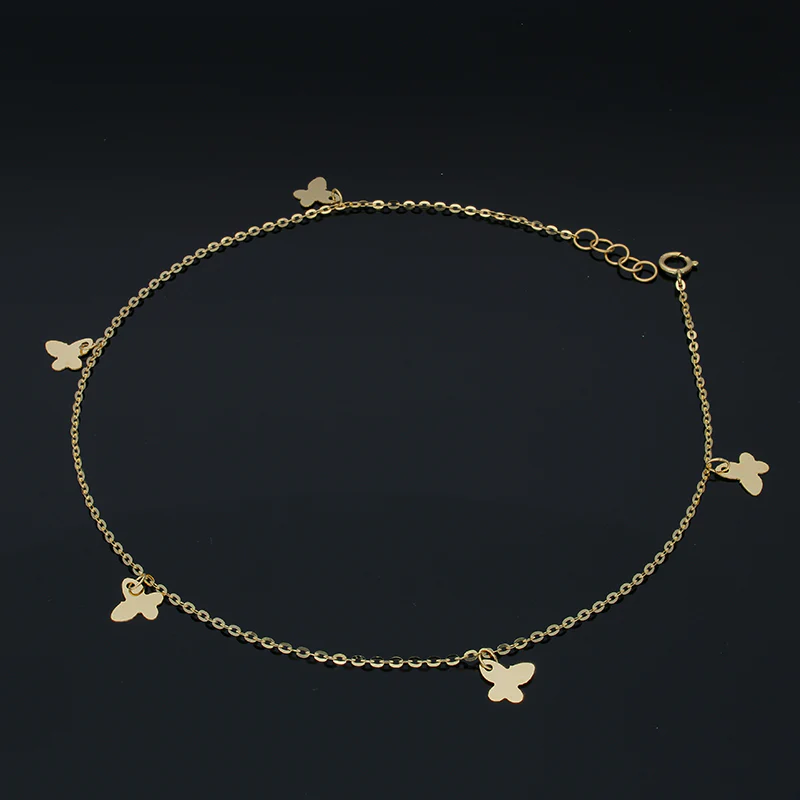Gold Hanging Butterflies Anklet 18KT - FKJANKL18KU5005 - Image 2