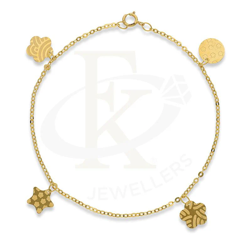 Gold Hanging Charms Bracelet 22KT - FKJBRL22K2398