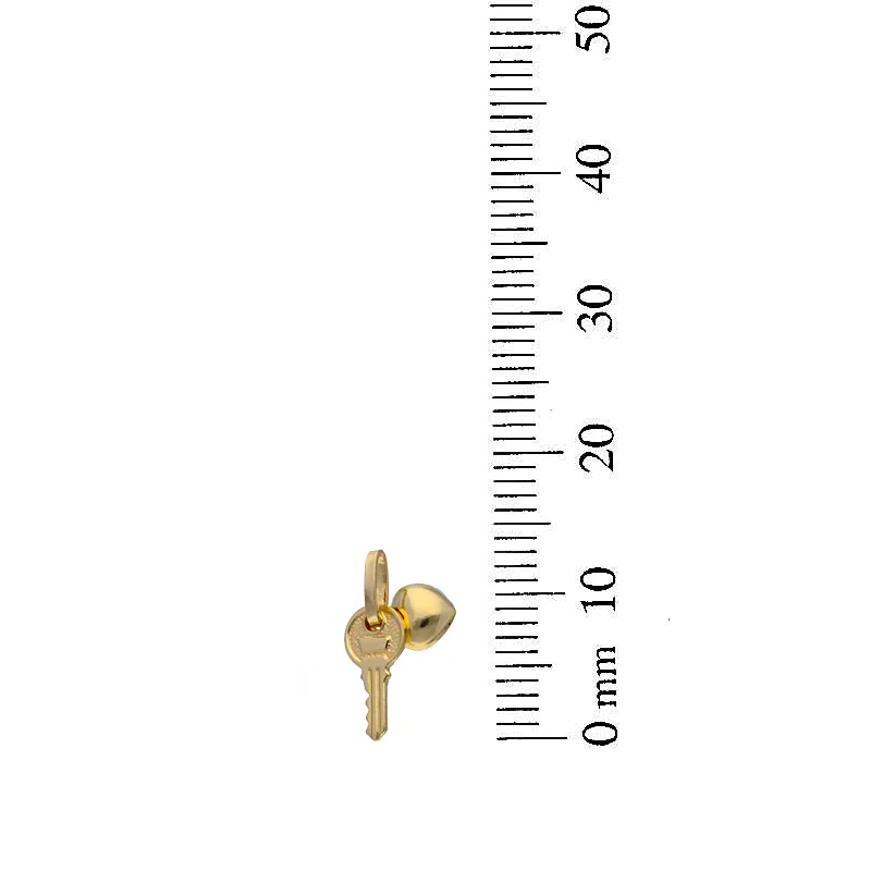 Gold Heart and Key Pendant 18KT - FKJPND18KU1071 - Image 2